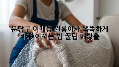 😲 분당구 이매동 원룸이사, 똑똑하게 비용 아끼는 법! 꿀팁 대방출 🍯