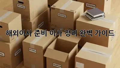 해외이사 준비, 이사 정리 완벽 가이드!